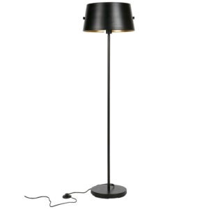 WOOOD Černá kovová stojací lampa Loma 145 cm