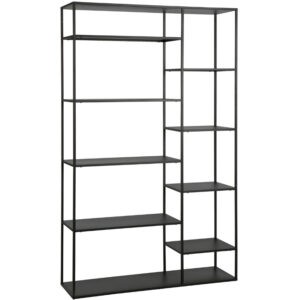 WOOOD Černý kovový regál Forton L 195 x 120 cm