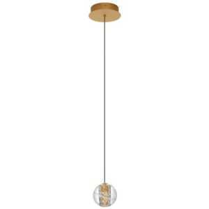 Zlaté skleněné závěsné LED světlo Nova Luce Licio 14 cm
