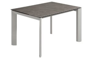 Šedý keramický rozkládací jídelní stůl Kave Home Axis III. 120/180 x 80 cm