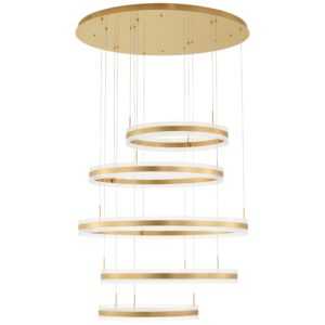Zlaté kovové závěsné LED světlo Nova Luce Agos 106 cm