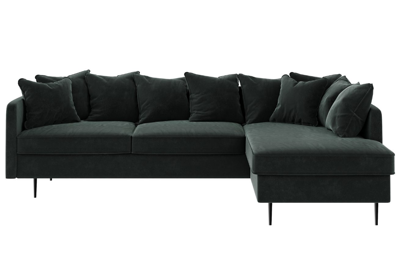 Ghado Sametová rohová pohovka Esme 255 cm