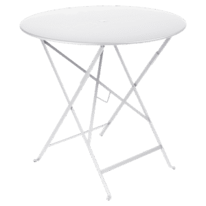Bílý kovový skládací stůl Fermob Bistro Ø 77 cm
