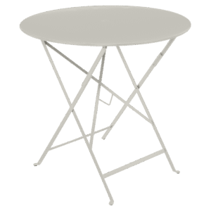 Světle šedý kovový skládací stůl Fermob Bistro Ø 77 cm