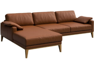Hnědá kožená rohová pohovka MESONICA Musso