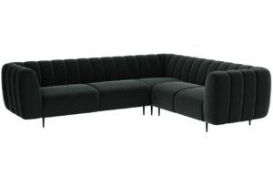 Ghado Sametová rohová pohovka Shel 280 cm