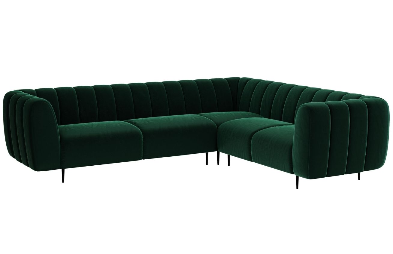 Ghado Sametová rohová pohovka Shel 280 cm