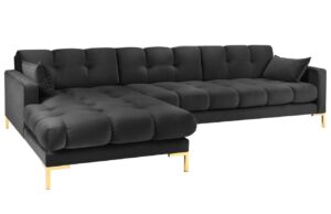 Micadoni Sametová rohová pohovka Mamaia 293 cm