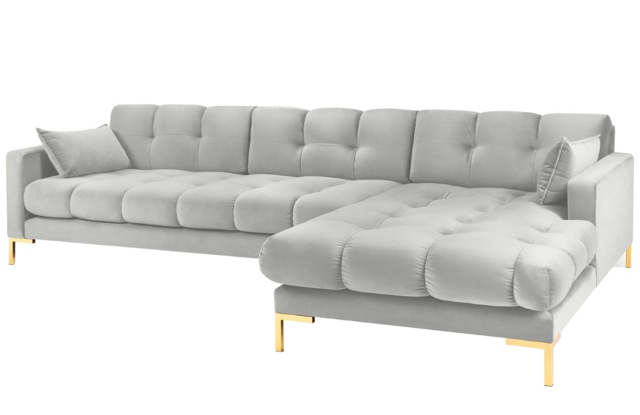 Micadoni Sametová rohová pohovka Mamaia 293 cm