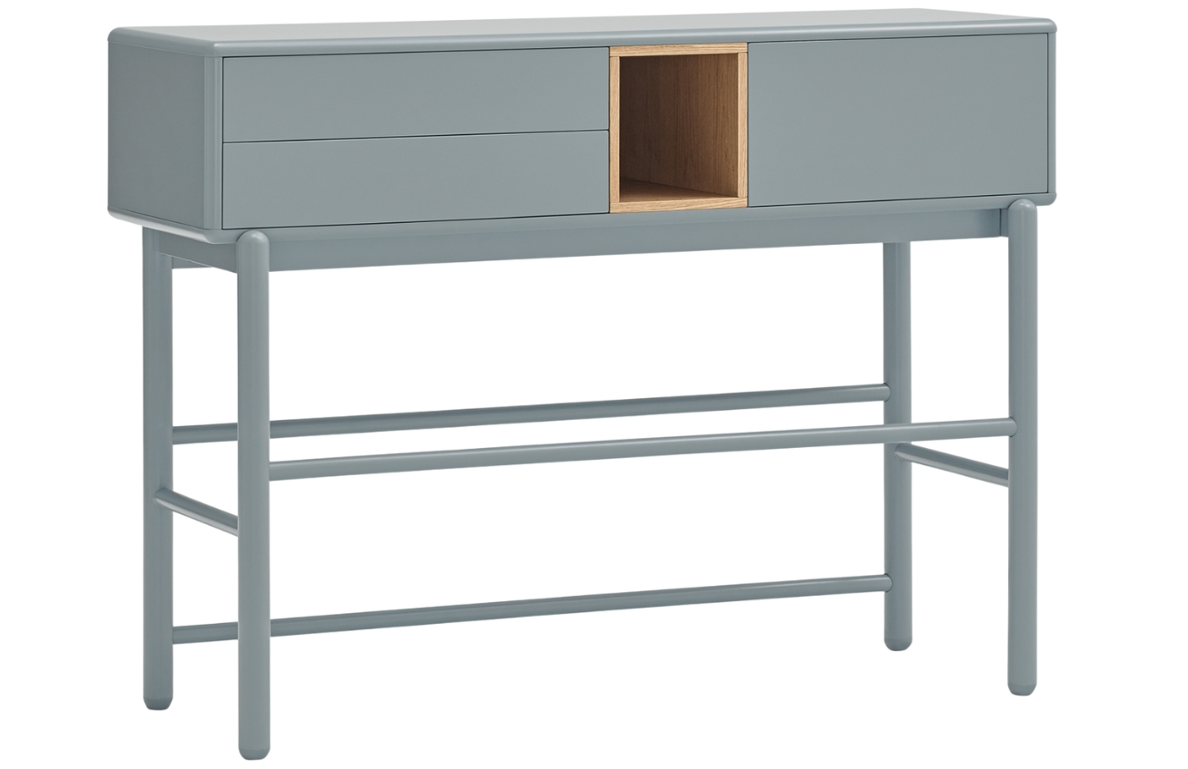 Modrošedý lakovaný toaletní stolek Teulat Corvo 120 x 35 cm