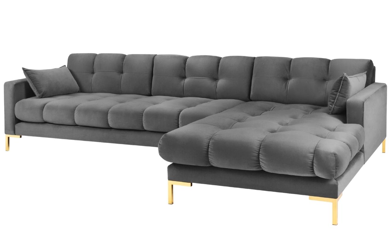 Micadoni Sametová rohová pohovka Mamaia 293 cm