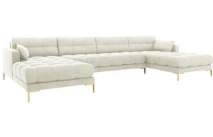 Micadoni Sametová rohová pohovka Mamaia 383 cm