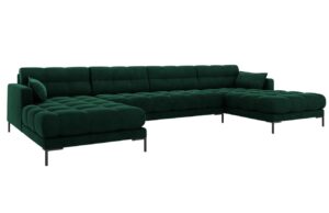 Micadoni Sametová rohová pohovka Mamaia 383 cm