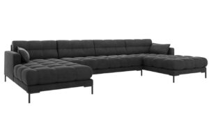 Micadoni Sametová rohová pohovka Mamaia 383 cm