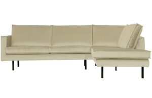 WOOOD Sametová rohová pohovka Raden 266 cm