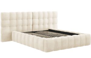 Micadoni Sametová postel Mamaia 140 x 200 cm s úložným prostorem
