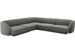 Micadoni Sametová rohová pohovka Miley 255 cm