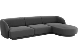 Micadoni Sametová rohová pohovka Miley 255 cm