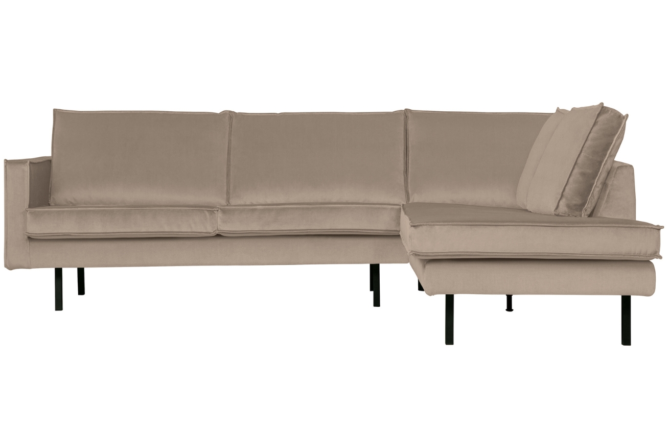 WOOOD Sametová rohová pohovka Raden 266 cm