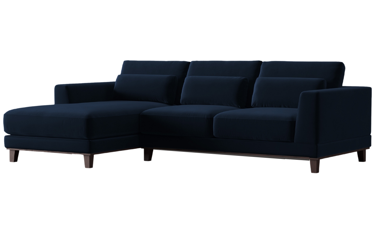 Windsor & Co Sametová rohová pohovka Leon 260 cm