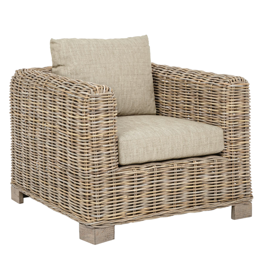 Bizzotto Ratanové zahradní křeslo s polštáři Fortaleza