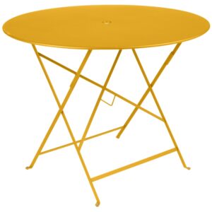 Žlutý kovový skládací stůl Fermob Bistro Ø 96 cm