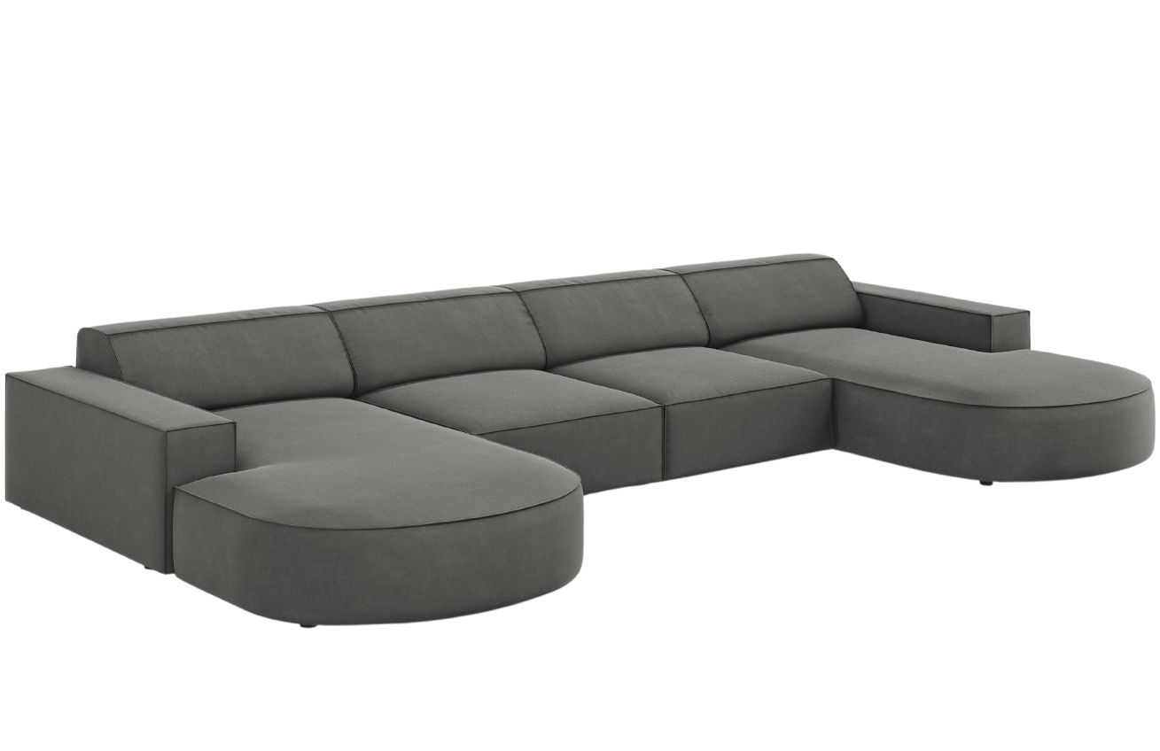 Micadoni Sametová rohová pohovka Jodie 364 cm