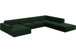 Micadoni Sametová rohová pohovka Jodie 364 cm