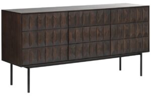 Unique Furniture Tmavě hnědá dubová komoda Latina 160 x 45 cm
