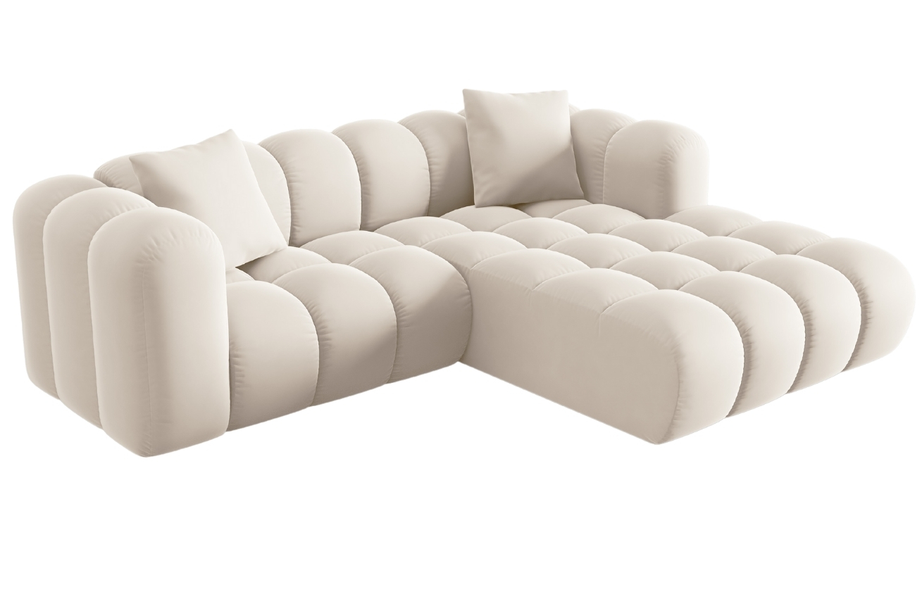 Windsor & Co Sametová rohová pohovka Halley 242 cm