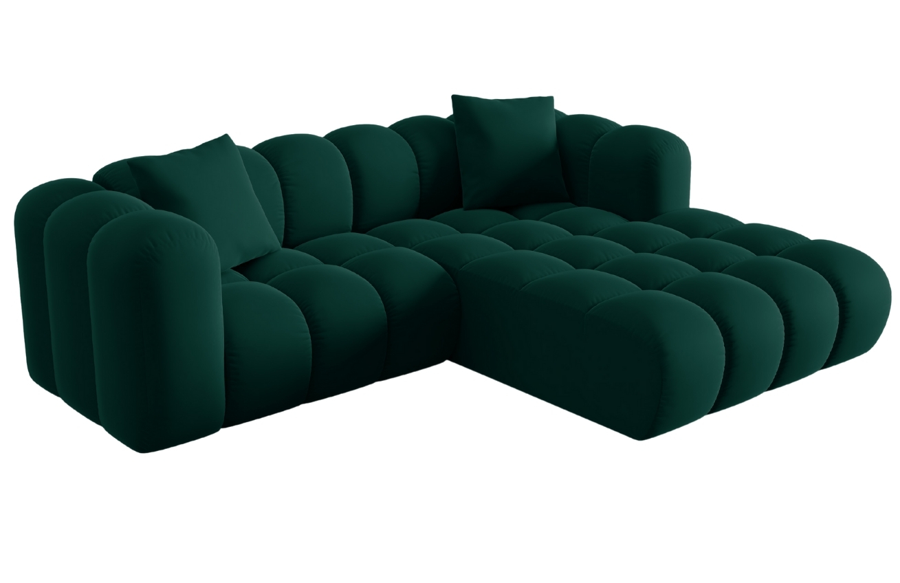 Windsor & Co Sametová rohová pohovka Halley 242 cm