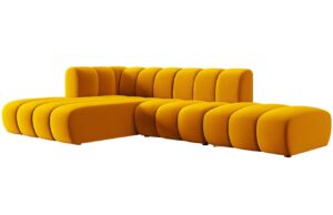 Micadoni Sametová rohová pohovka Lupine 294 cm