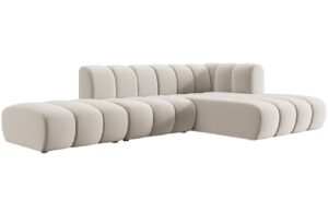Micadoni Sametová rohová pohovka Lupine 294 cm