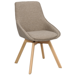 Tmavě béžová otočná čalouněná jídelní židle ROWICO ALISON s přírodní podnoží