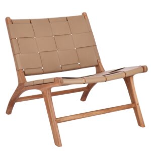 Bizzotto Kožené lounge křeslo Joanna