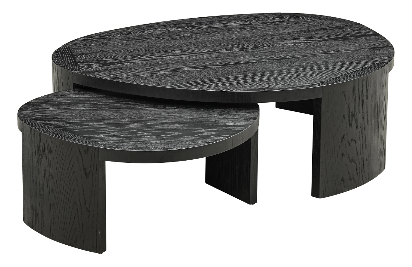 Richmond Set dubových konferenčních stolků Navarino 114x90/70x64cm