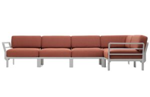 Nardi Červená zahradní rohová pohovka Maximo s bílou podnoží 345 cm