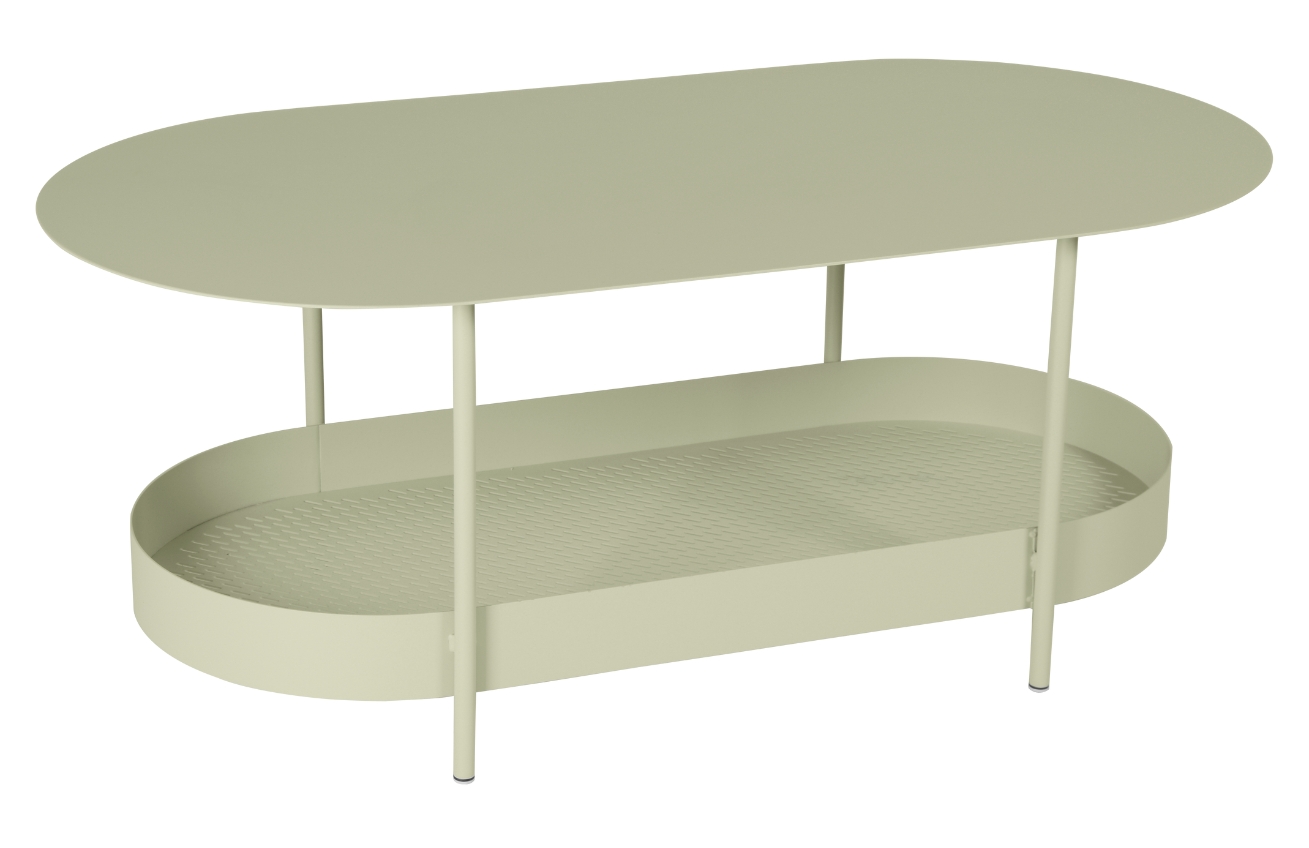 Světle zelený kovový zahradní konferenční stolek Fermob Salsa 113 x 58 cm