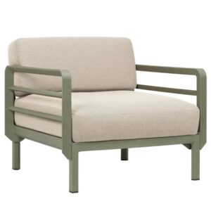 Nardi Béžové zahradní křeslo Maximo Poltrona se zelenou podnoží