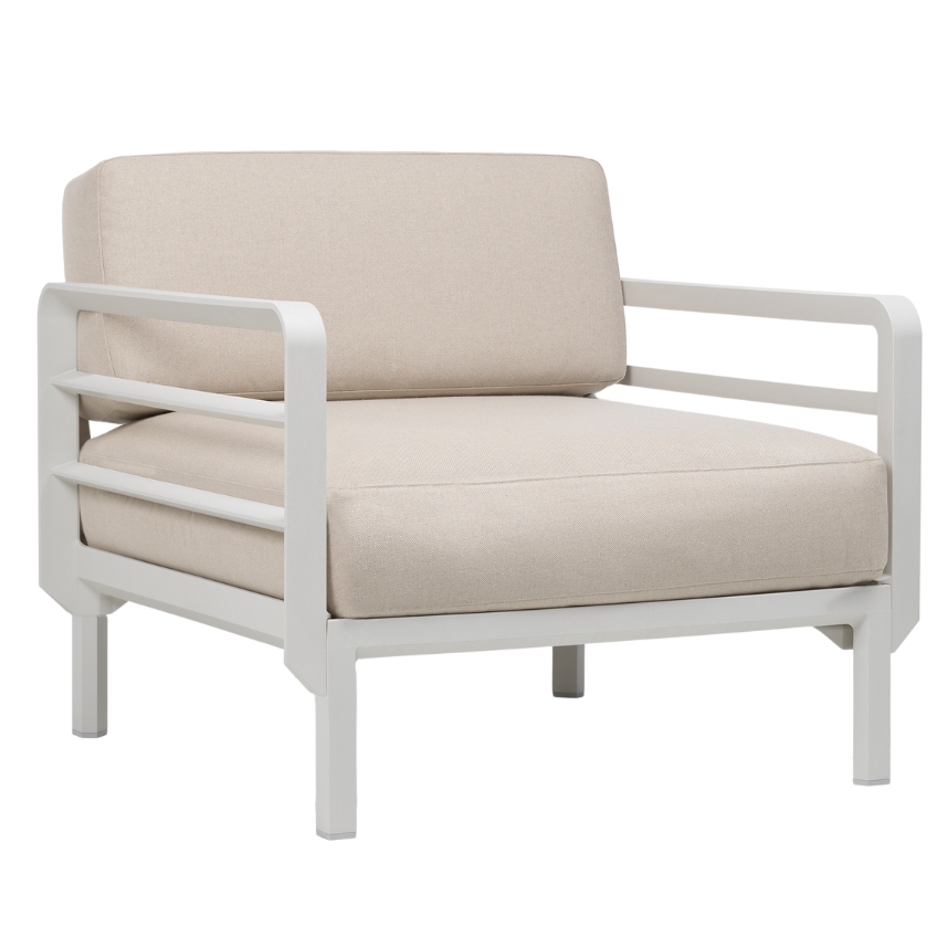 Nardi Béžové zahradní křeslo Maximo Poltrona s bílou podnoží