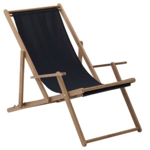 Černé zahradní skládací lehátko Kave Home Vilara