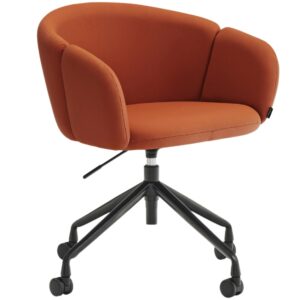 Cihlově červená čalouněná otočná konferenční židle Teulat Add