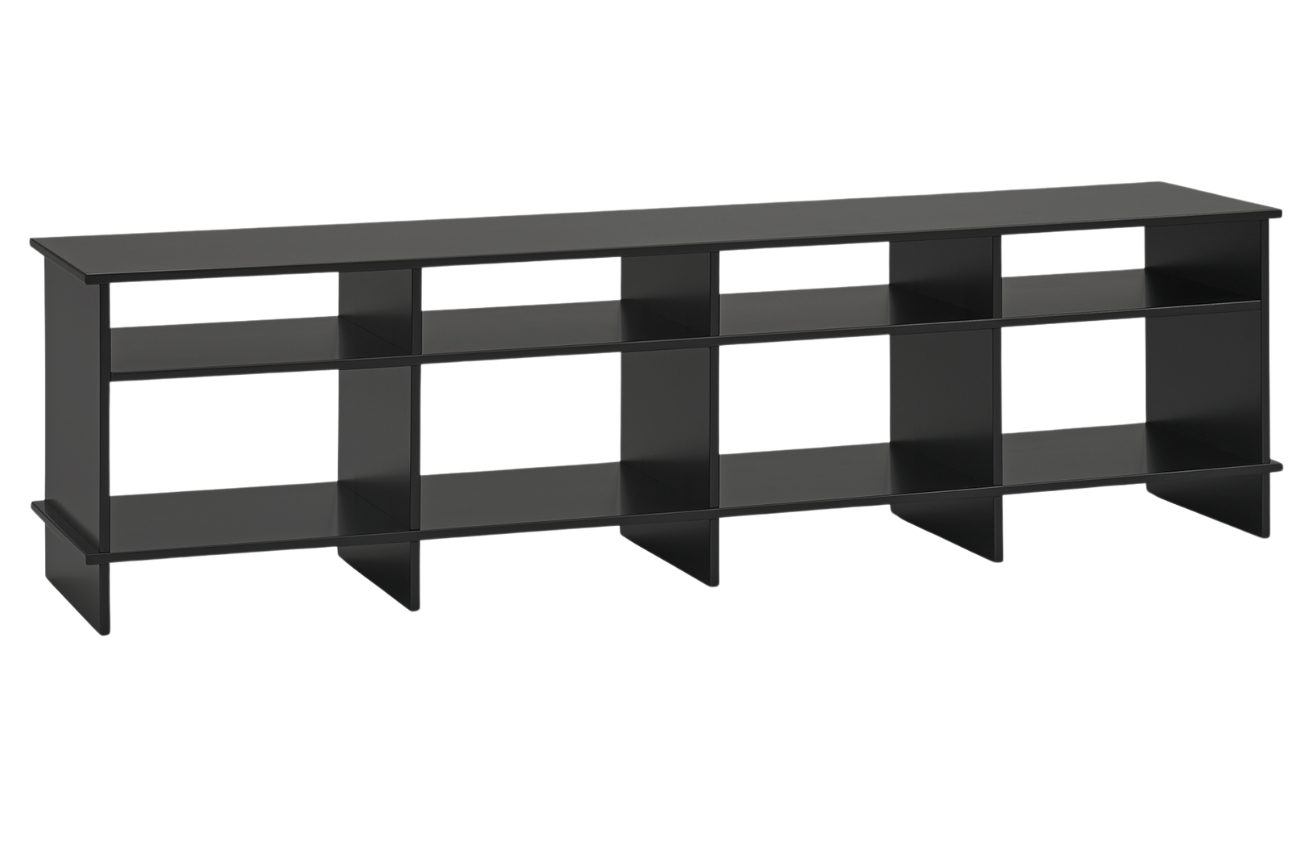 Černý lakovaný TV stolek Teulat Inari 180 x 40 cm