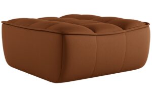 Maison Heritage Hnědá kožená podnožka Moni 90 x 83 cm