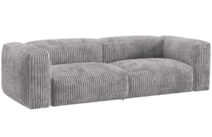 Micadoni Světle šedá manšestrová trojmístná pohovka Martina 240 cm