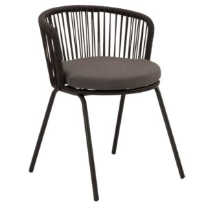 Somcasa Antracitová kovová zahradní židle Vilma