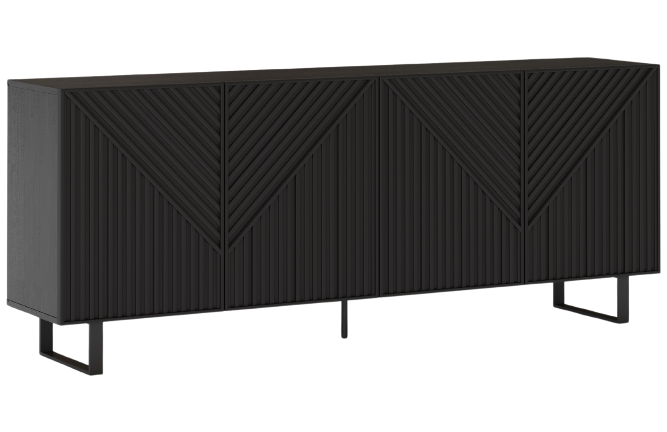 Marckeric Černá lakovaná komoda Peta 201 x 40 cm