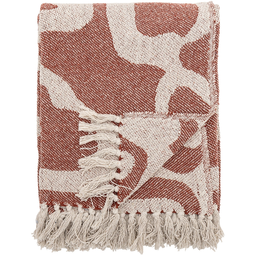 Bloomingville Hnědo-béžový pléd Salobre 160 x 130 cm