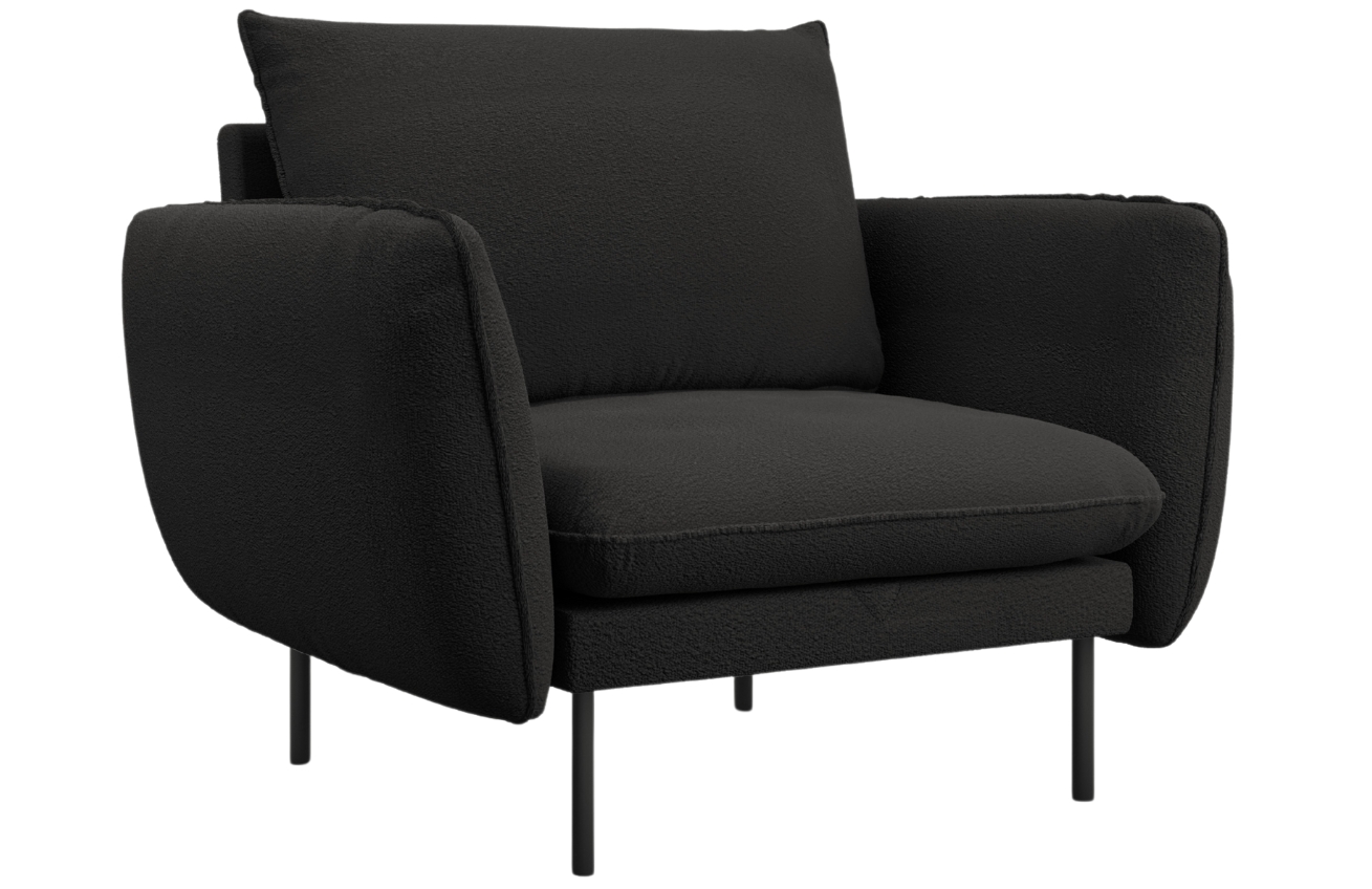 Cosmopolitan Design Černé bouclé křeslo Vienna