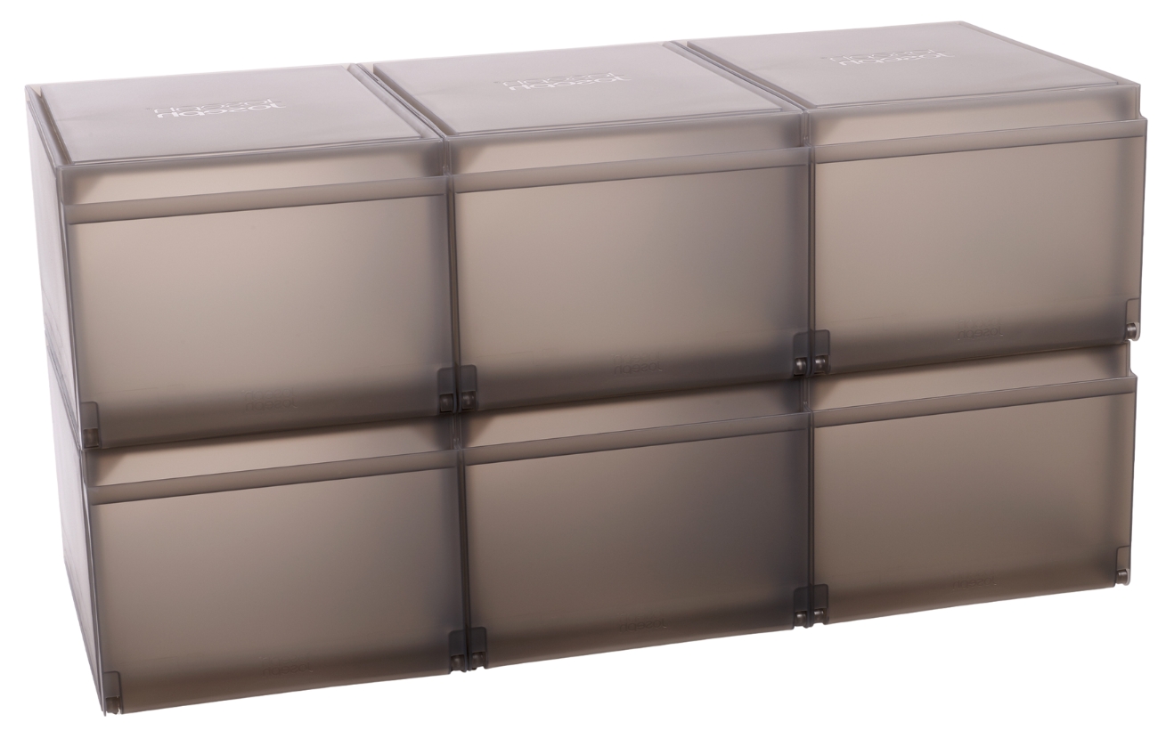 Joseph Joseph Set šesti šedých plastových úložných boxů na boty Shoecase